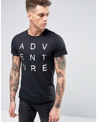 schwarzes bedrucktes T-shirt von Blend of America