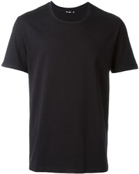 schwarzes bedrucktes T-shirt von BLK DNM