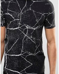 schwarzes bedrucktes T-shirt von Asos