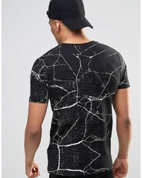 schwarzes bedrucktes T-shirt von Asos