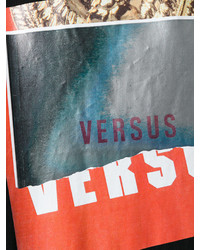 schwarzes bedrucktes T-shirt von Versus