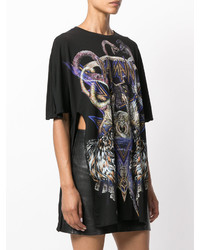 schwarzes bedrucktes T-shirt von Balmain