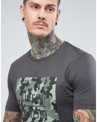 schwarzes bedrucktes T-shirt von Firetrap