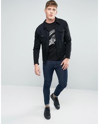 schwarzes bedrucktes T-shirt von Asos