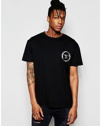 schwarzes bedrucktes T-shirt von Boy London