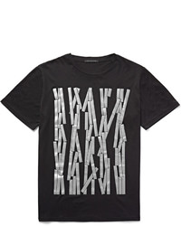 schwarzes bedrucktes T-shirt von Christopher Kane