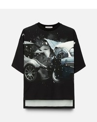 schwarzes bedrucktes T-shirt von Christopher Kane
