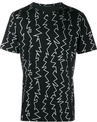 schwarzes bedrucktes T-shirt von Christopher Kane