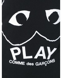 schwarzes bedrucktes T-shirt von Comme des Garcons