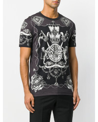 schwarzes bedrucktes T-shirt von Dolce & Gabbana