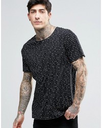 schwarzes bedrucktes T-shirt von Dr. Denim