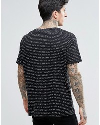 schwarzes bedrucktes T-shirt von Dr. Denim