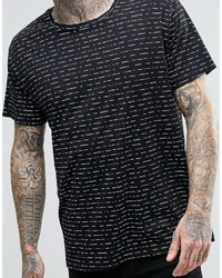 schwarzes bedrucktes T-shirt von Dr. Denim