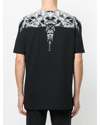 schwarzes bedrucktes T-shirt von Marcelo Burlon County of Milan