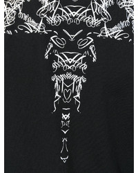 schwarzes bedrucktes T-shirt von Marcelo Burlon County of Milan