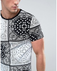 schwarzes bedrucktes T-shirt von Asos