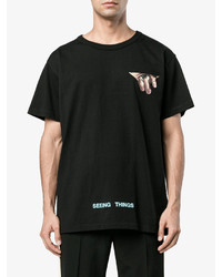 schwarzes bedrucktes T-shirt von Off-White