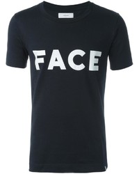 schwarzes bedrucktes T-shirt von Facetasm