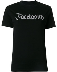 schwarzes bedrucktes T-shirt von Facetasm