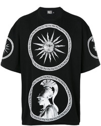 schwarzes bedrucktes T-shirt von Fausto Puglisi