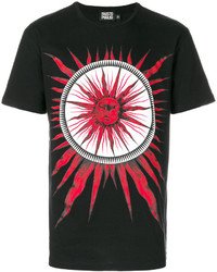 schwarzes bedrucktes T-shirt von Fausto Puglisi