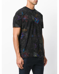 schwarzes bedrucktes T-shirt von Etro