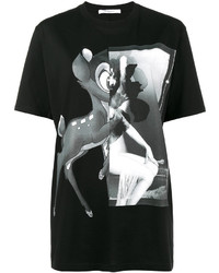 schwarzes bedrucktes T-shirt von Givenchy