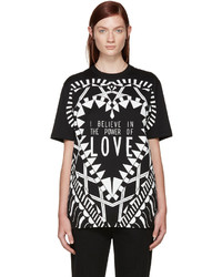 schwarzes bedrucktes T-shirt von Givenchy