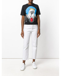 schwarzes bedrucktes T-shirt von Dsquared2