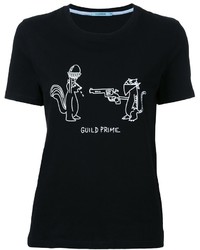 schwarzes bedrucktes T-shirt von GUILD PRIME