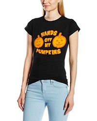 schwarzes bedrucktes T-shirt von Halloween