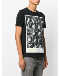 schwarzes bedrucktes T-shirt von Diesel