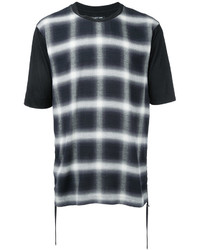 schwarzes bedrucktes T-shirt von Helmut Lang