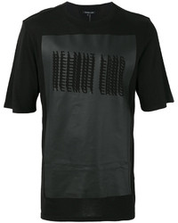 schwarzes bedrucktes T-shirt von Helmut Lang
