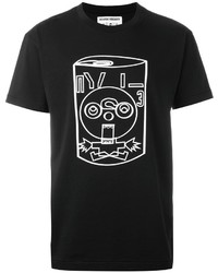 schwarzes bedrucktes T-shirt von Henrik Vibskov