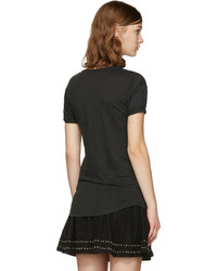 schwarzes bedrucktes T-shirt von Etoile Isabel Marant