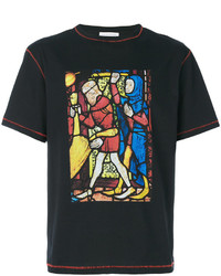 schwarzes bedrucktes T-shirt von J.W.Anderson