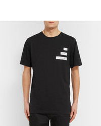 schwarzes bedrucktes T-shirt von Public School