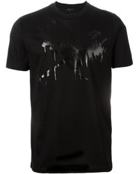 schwarzes bedrucktes T-shirt von Lanvin