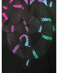 schwarzes bedrucktes T-shirt von Marcelo Burlon County of Milan