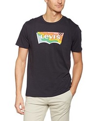 schwarzes bedrucktes T-shirt von Levi's