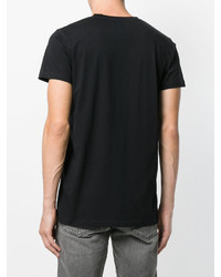 schwarzes bedrucktes T-shirt von Balmain