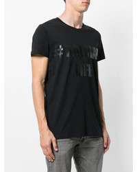 schwarzes bedrucktes T-shirt von Balmain