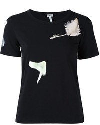 schwarzes bedrucktes T-shirt von Loewe