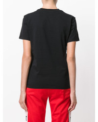 schwarzes bedrucktes T-shirt von MSGM