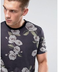 schwarzes bedrucktes T-shirt von Asos