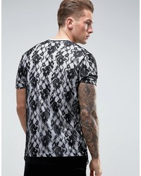 schwarzes bedrucktes T-shirt von Asos