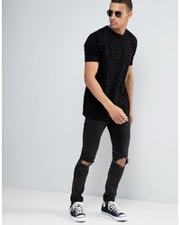 schwarzes bedrucktes T-shirt von Asos