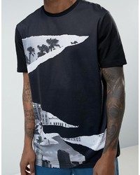 schwarzes bedrucktes T-shirt von Asos