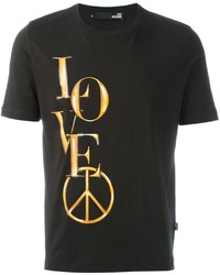 schwarzes bedrucktes T-shirt von Love Moschino